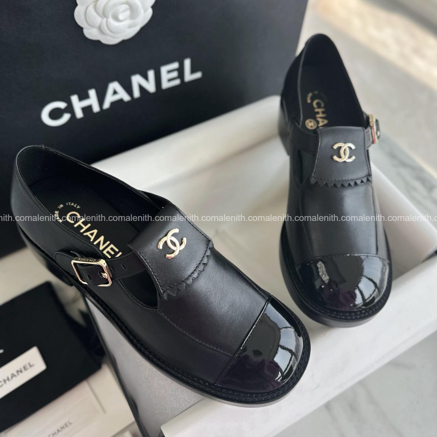 Chanel 23B Platform Patent Leather Cap-Toe Mary Jane